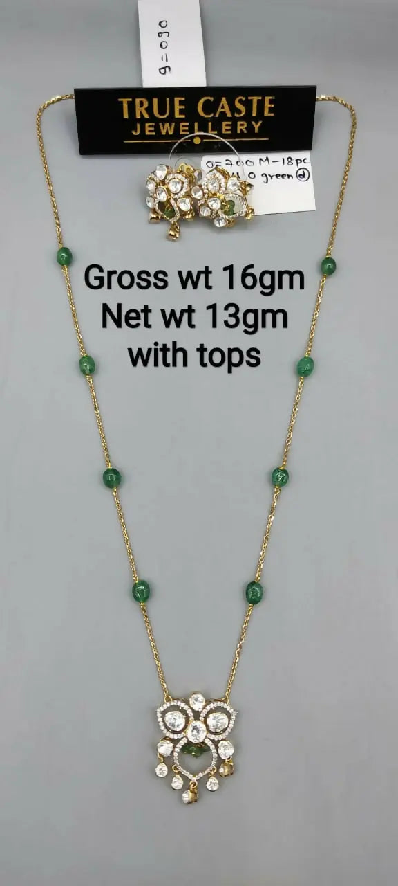 18kt Moissanite Chain Set Sarafa Bazar India