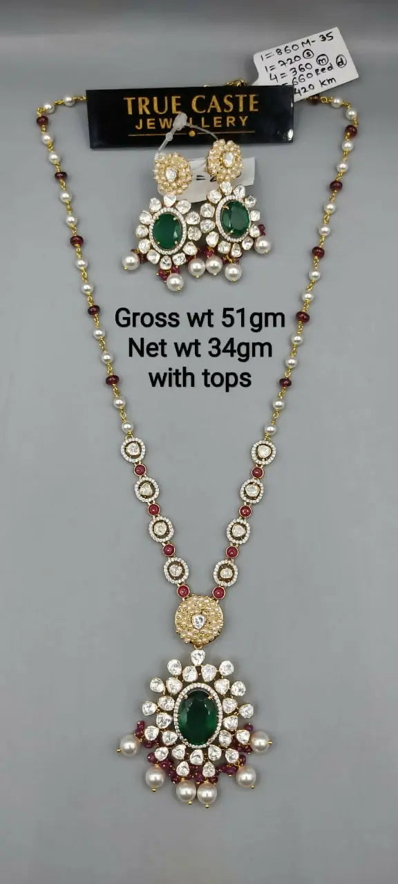 18kt Moissanite Chain Set Sarafa Bazar India