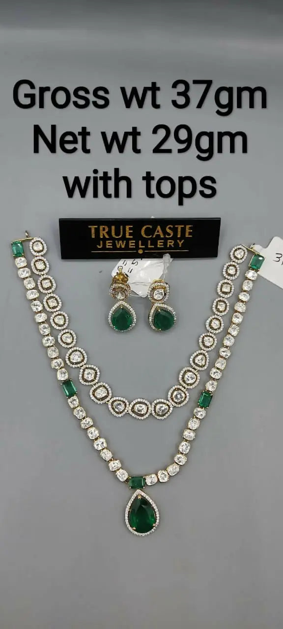 18kt Moissanite Necklace Sarafa Bazar India