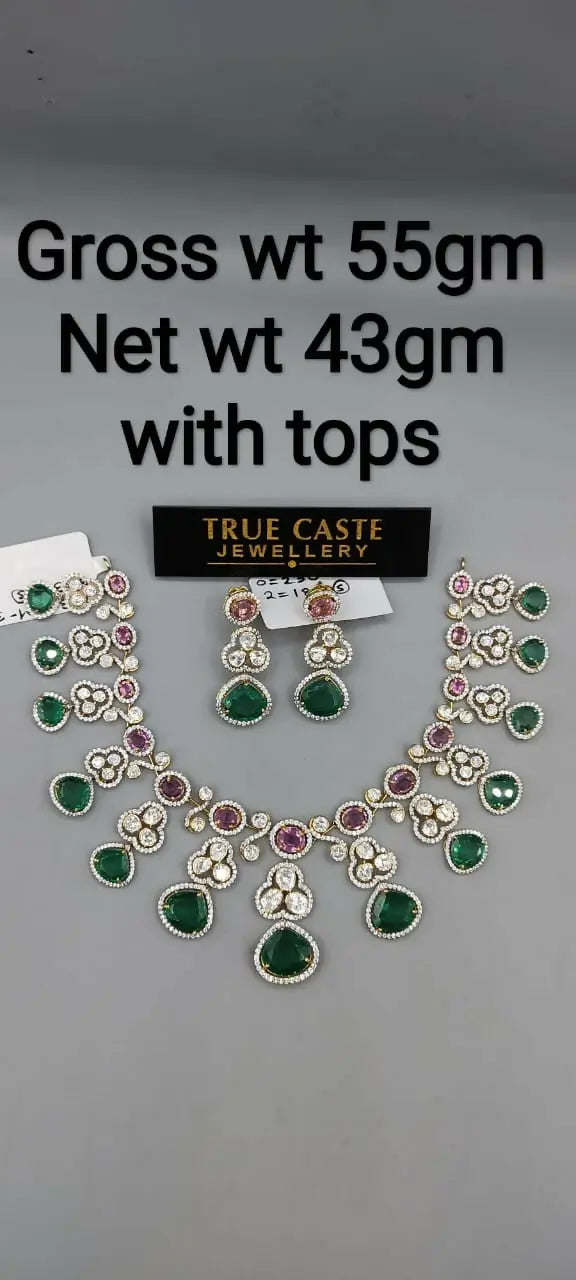 18kt Moissanite Necklace Sarafa Bazar India