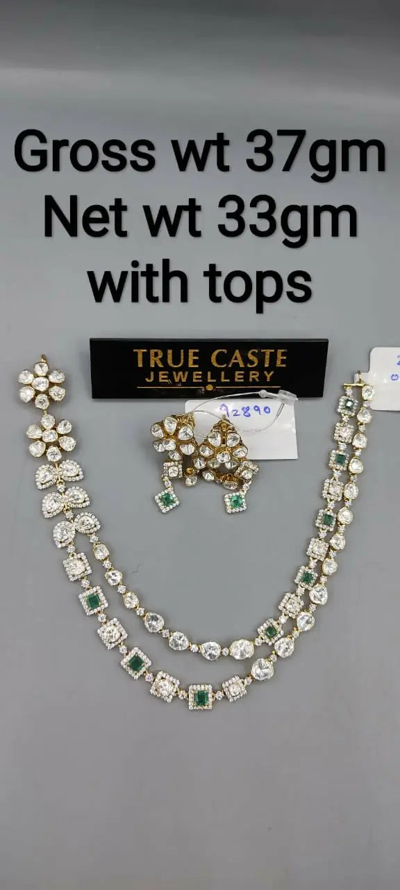 18kt Moissanite Necklace Sarafa Bazar India