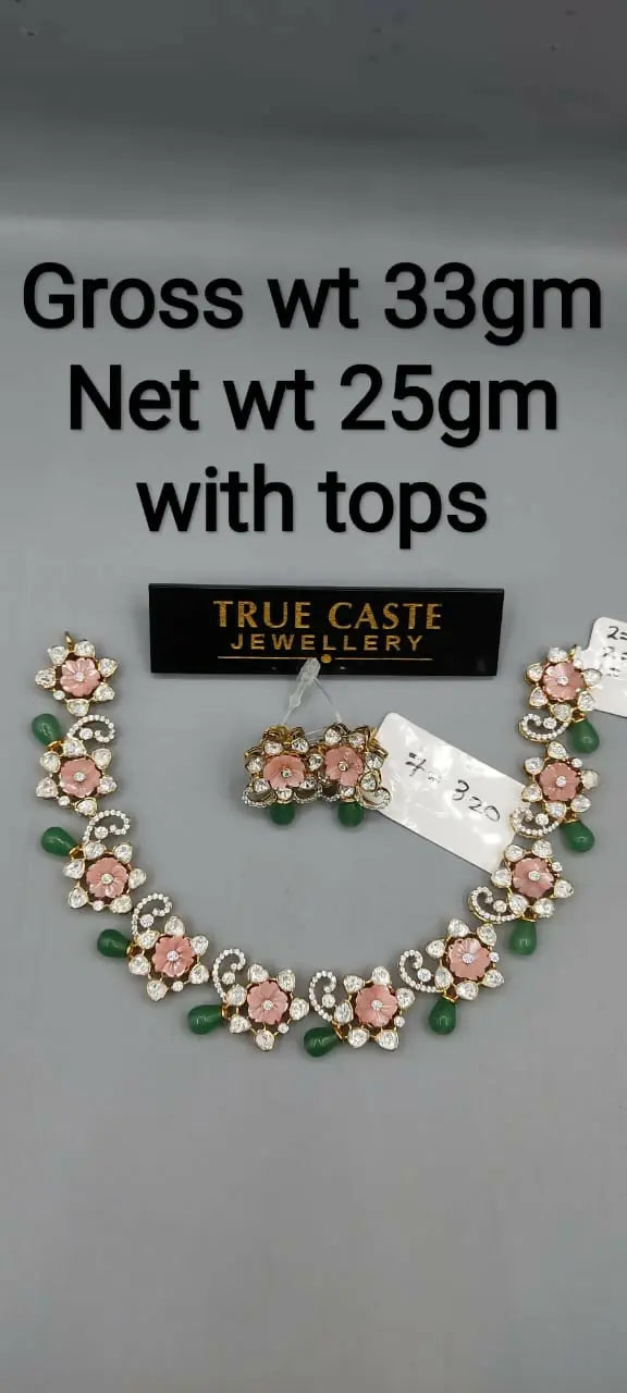 18kt Moissanite Necklace Sarafa Bazar India