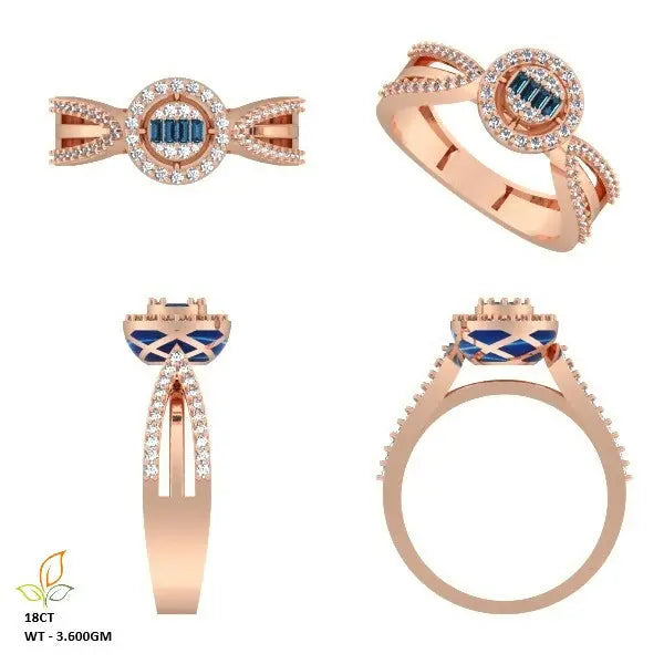 18kt Rose Gold Ladies Rings Sarafa Bazar India
