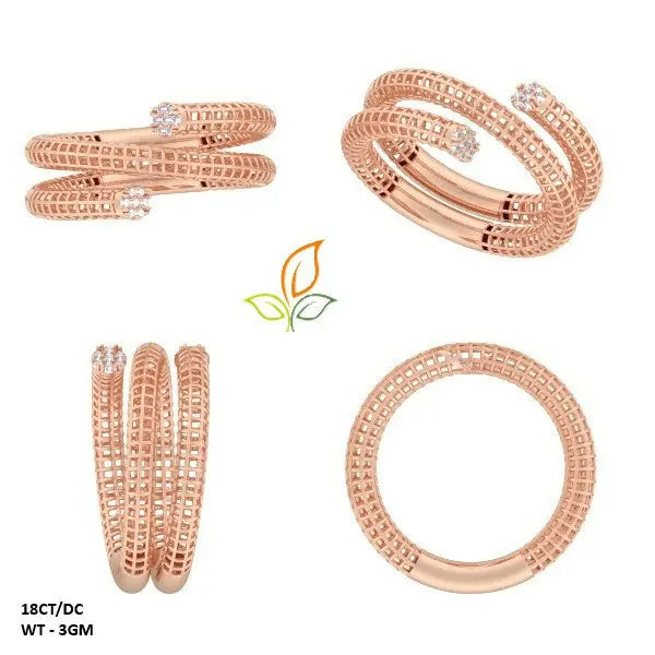 18kt Rose Gold Ladies Rings Sarafa Bazar India