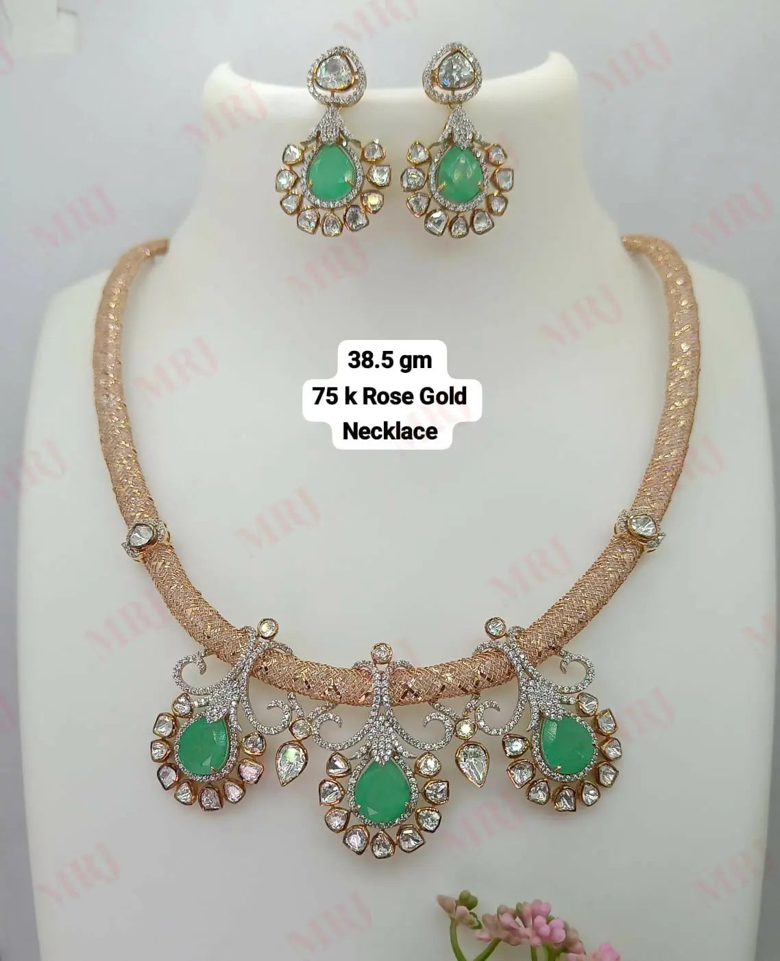 18kt Rose Gold Necklace Sarafa Bazar India