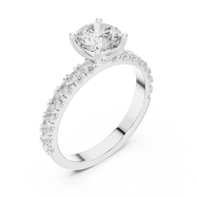 Round Cut Lab Grown Diamond Women's Ring 9Kt White Gold LR-75 Sarafa Bazar India