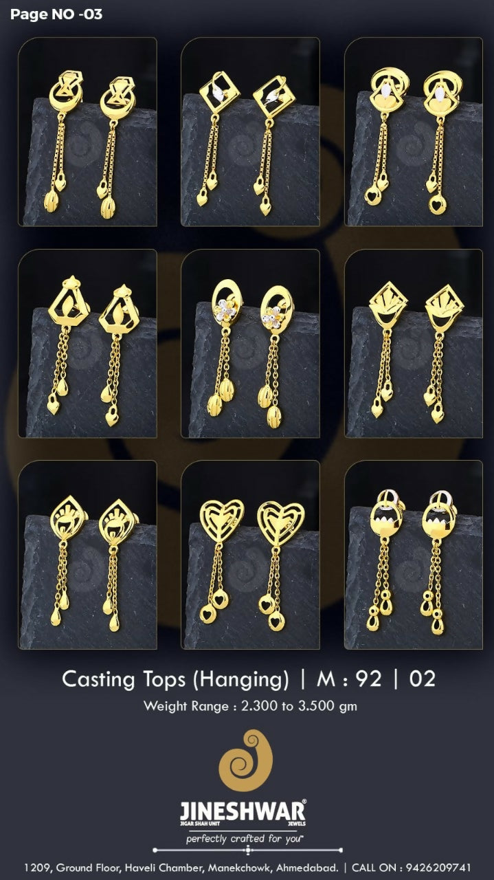 22kt Casting Tops (Hanging) Sarafa Bazar India