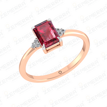 Stylish 14K Gold Ruby Emerald Stone Engagement Diamond Ring Sarafa Bazar India