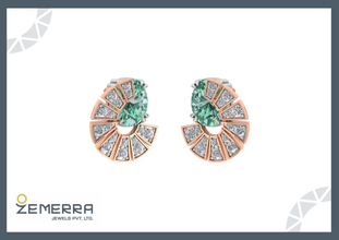 Real Diamond Studs in 14K Gold – Elegant Look Sarafa Bazar India