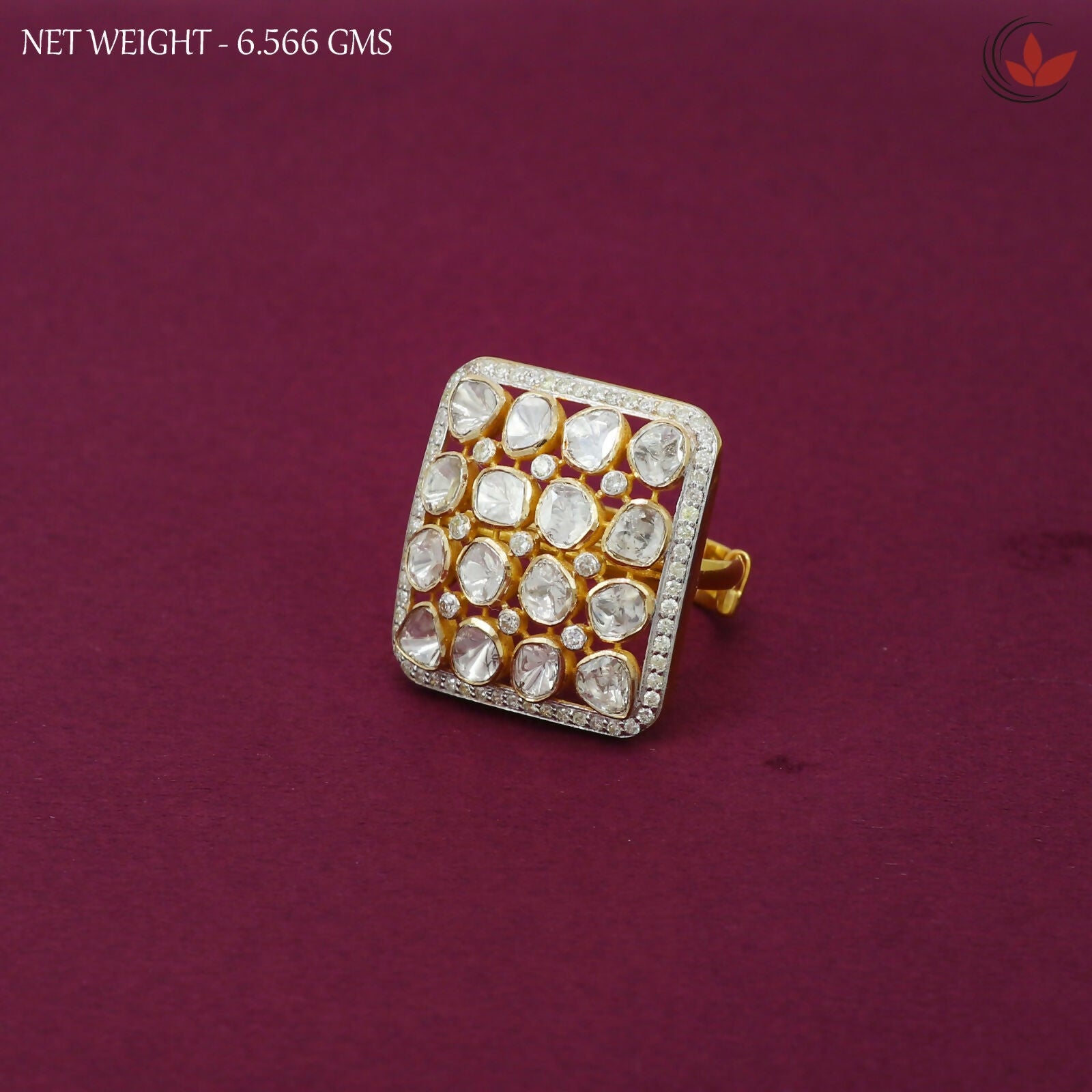 Diamond Polki Ladies Ring Sarafa Bazar India