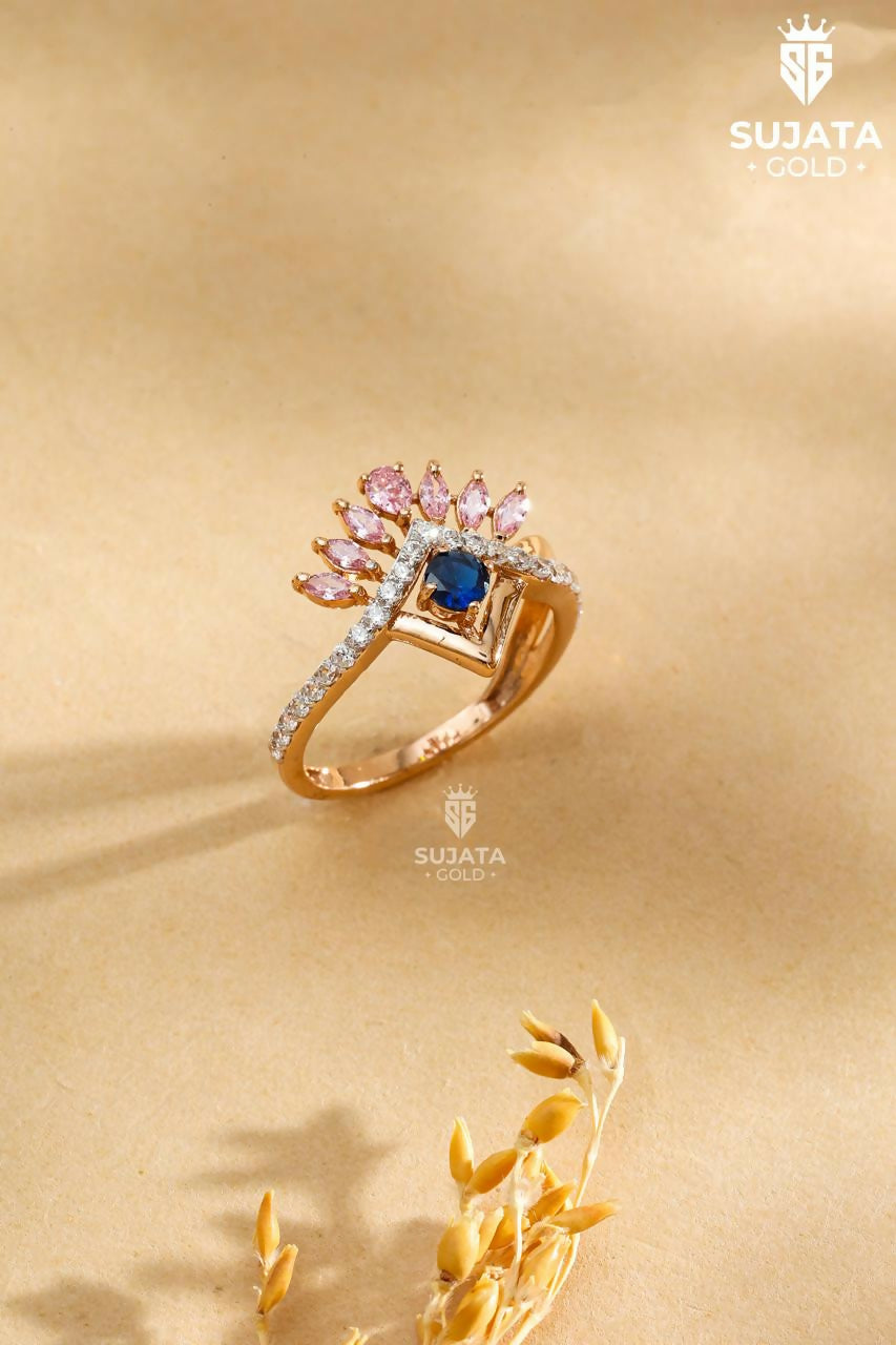 Exclusive Rose Gold Ladies Ring Sarafa Bazar India