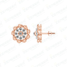 Floral Diamond Pendant in 14K Rose Gold – Elegant Design Sarafa Bazar India