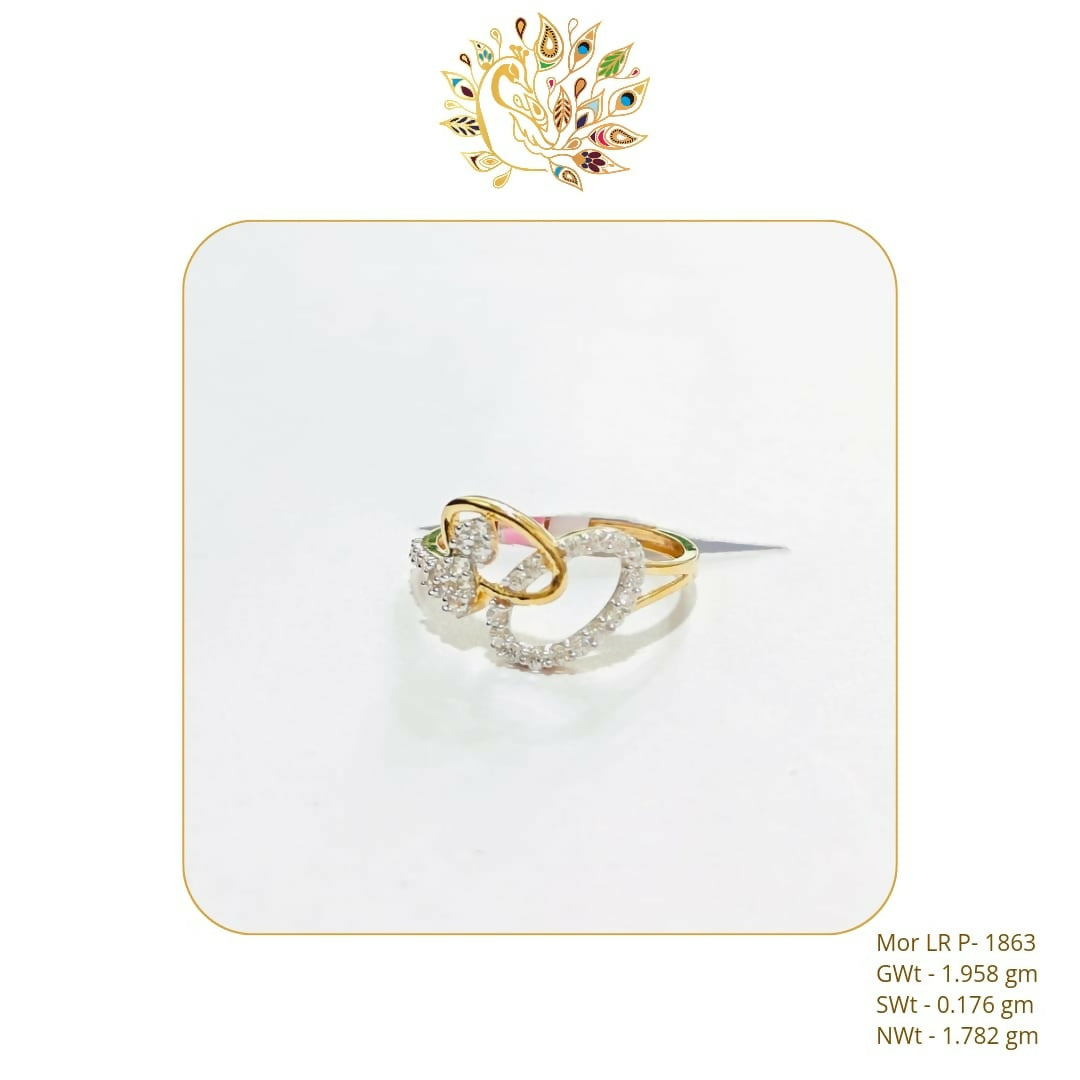 22kt Mor CZ Stoneless Ladies Ring Sarafa Bazar India