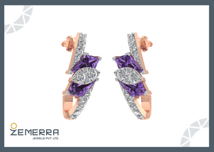 Hot Selling 14K Gold Diamond J Shape Bali New Design Sarafa Bazar India
