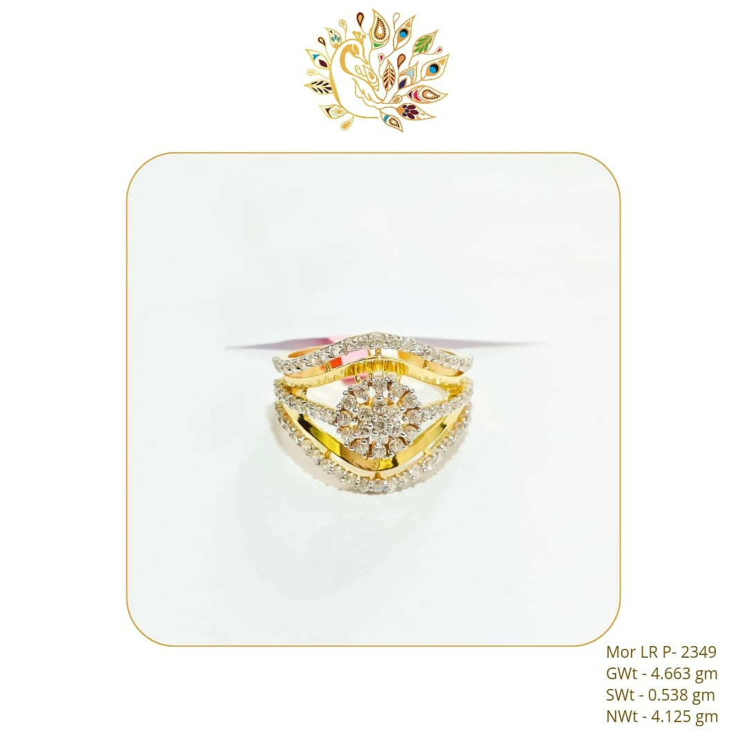 22kt Mor CZ Stoneless Ladies Ring Sarafa Bazar India