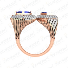Kite-Shaped Tanzanite Center Stone in 14KT Rose Gold Sarafa Bazar India