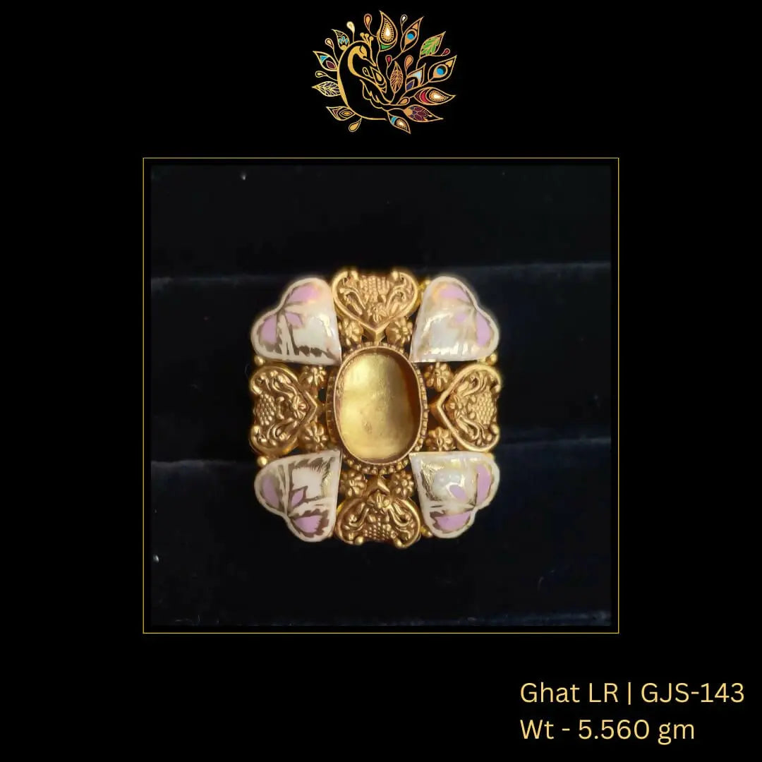 22kt Antique Ghat Ladies Ring Sarafa Bazar India