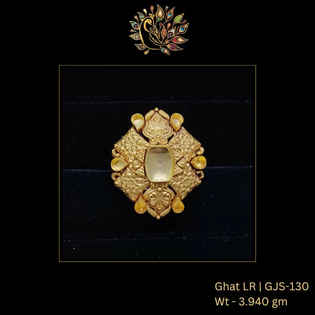 22kt Antique Ghat Ladies Ring Sarafa Bazar India