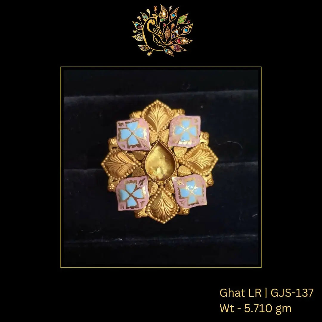 22kt Antique Ghat Ladies Ring Sarafa Bazar India