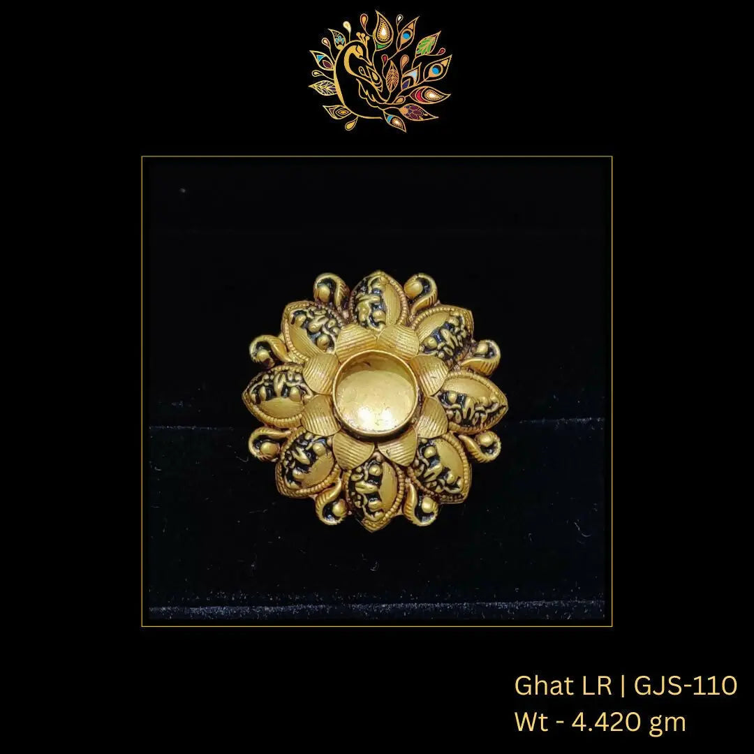 22kt Antique Ghat Ladies Ring Sarafa Bazar India