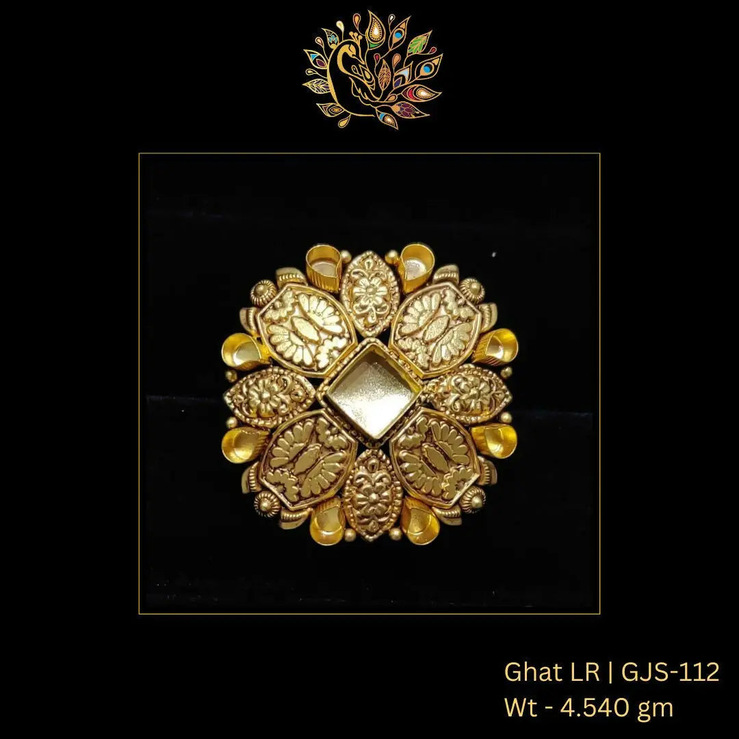 22kt Antique Ghat Ladies Ring Sarafa Bazar India