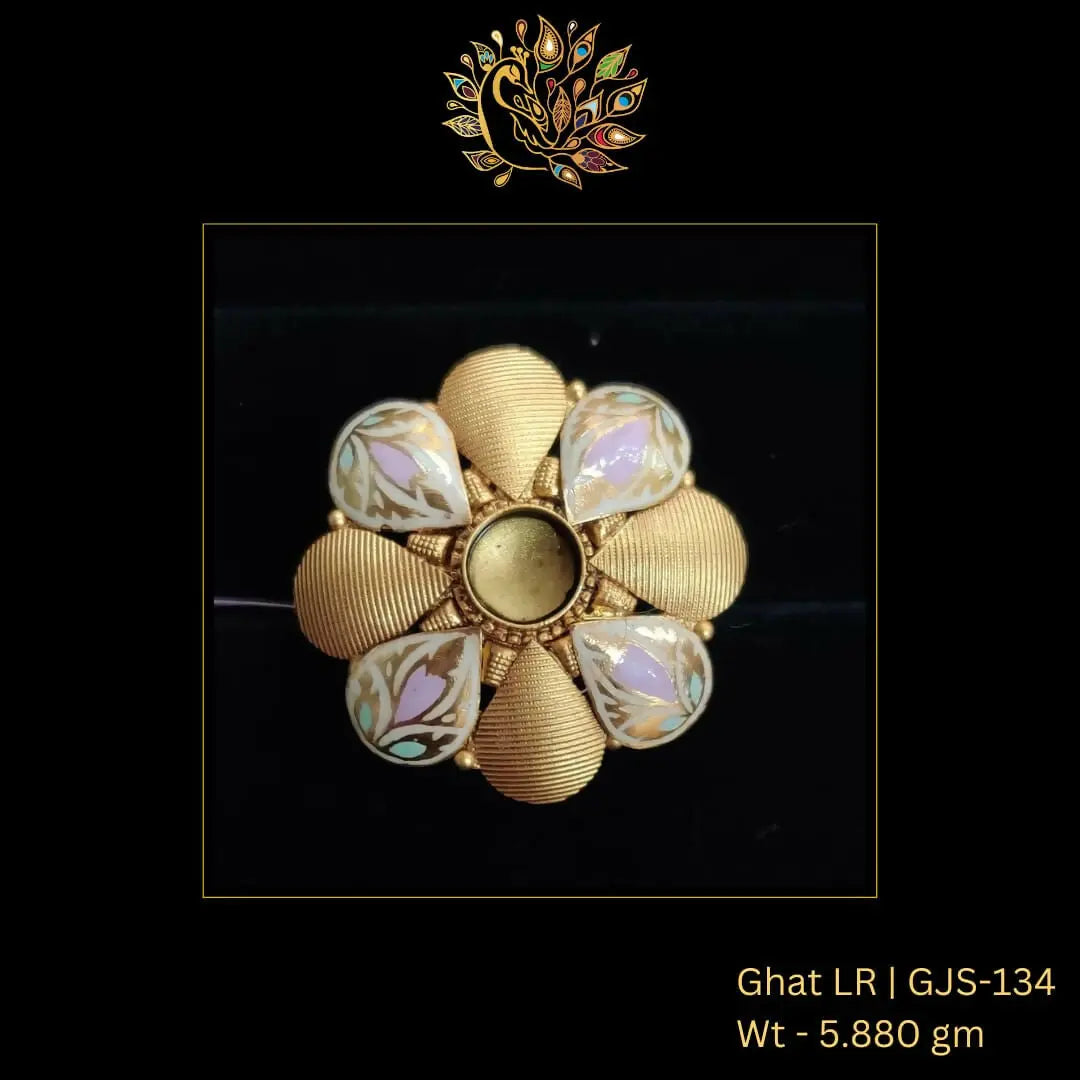 22kt Antique Ghat Ladies Ring Sarafa Bazar India