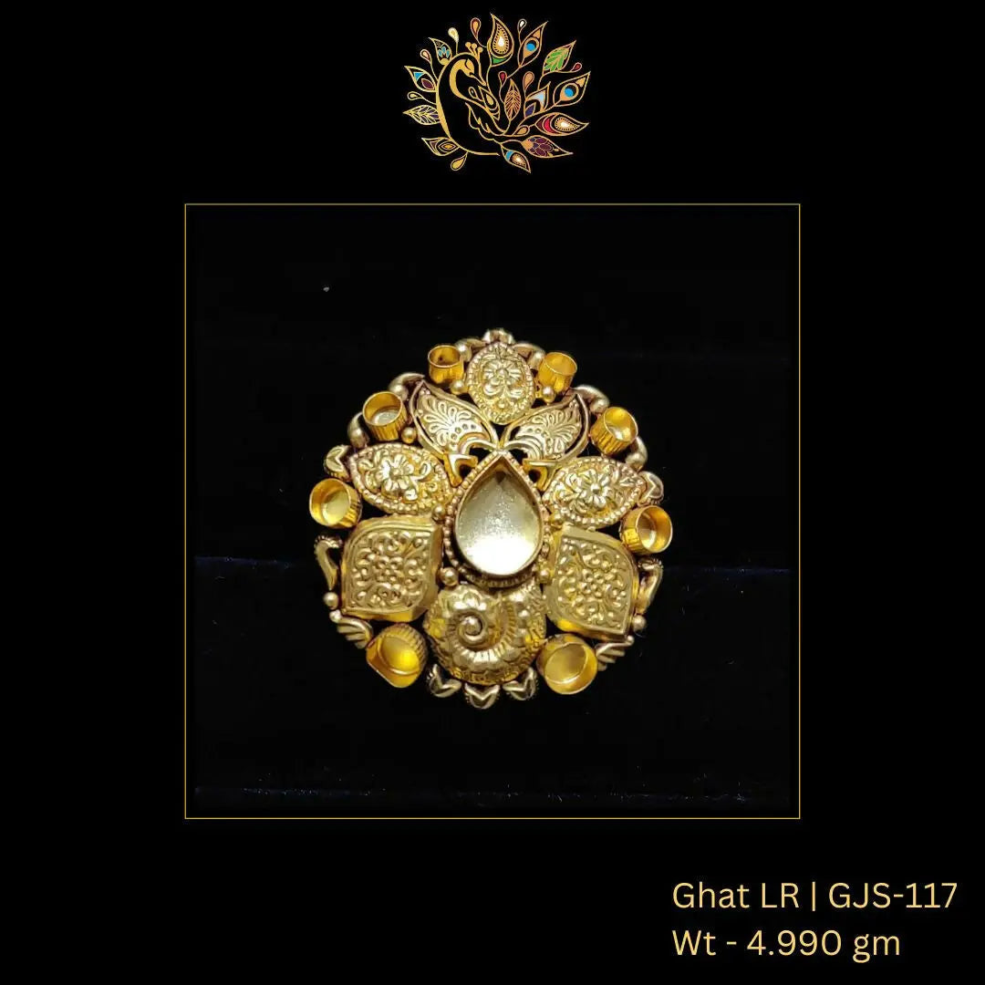 22kt Antique Ghat Ladies Ring Sarafa Bazar India