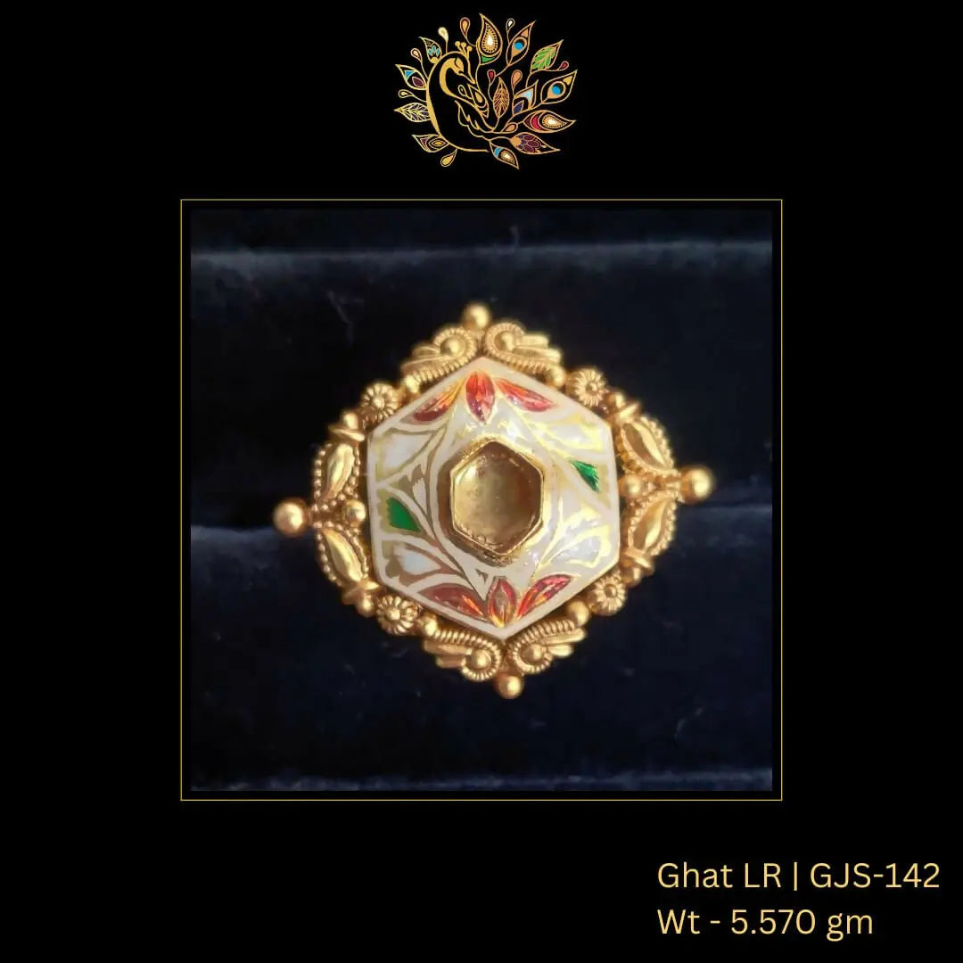22kt Antique Ghat Ladies Ring Sarafa Bazar India