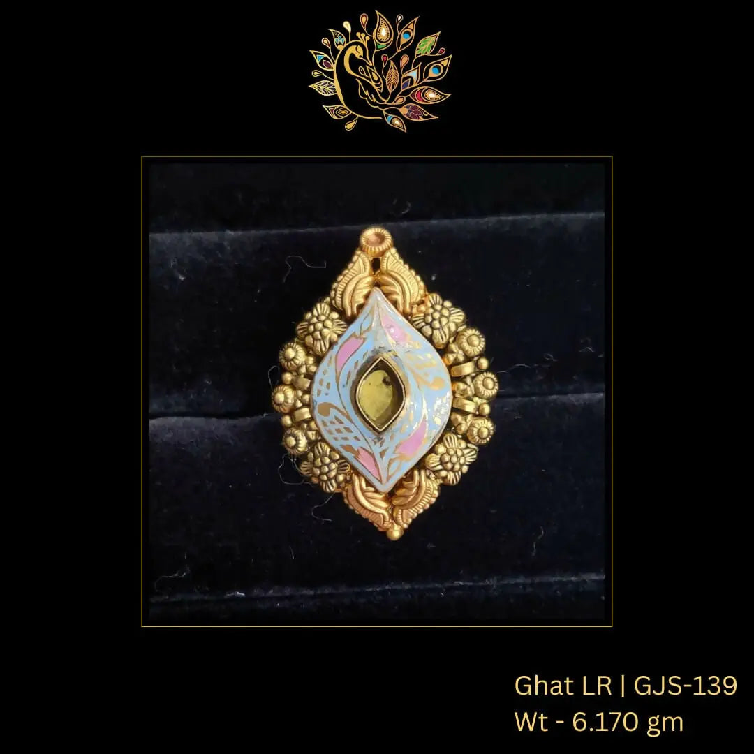 22kt Antique Ghat Ladies Ring Sarafa Bazar India