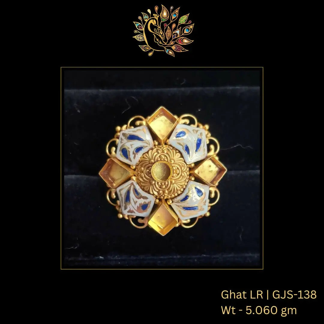 22kt Antique Ghat Ladies Ring Sarafa Bazar India