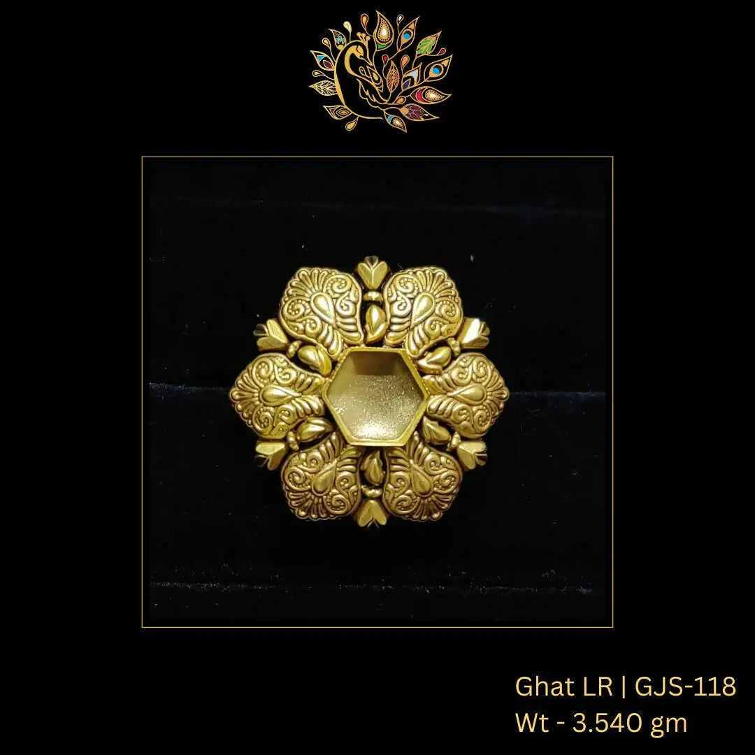 22kt Antique Ghat Ladies Ring Sarafa Bazar India