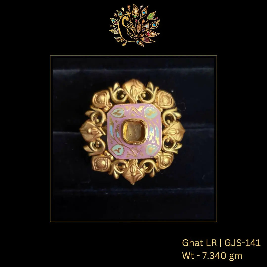 22kt Antique Ghat Ladies Ring Sarafa Bazar India