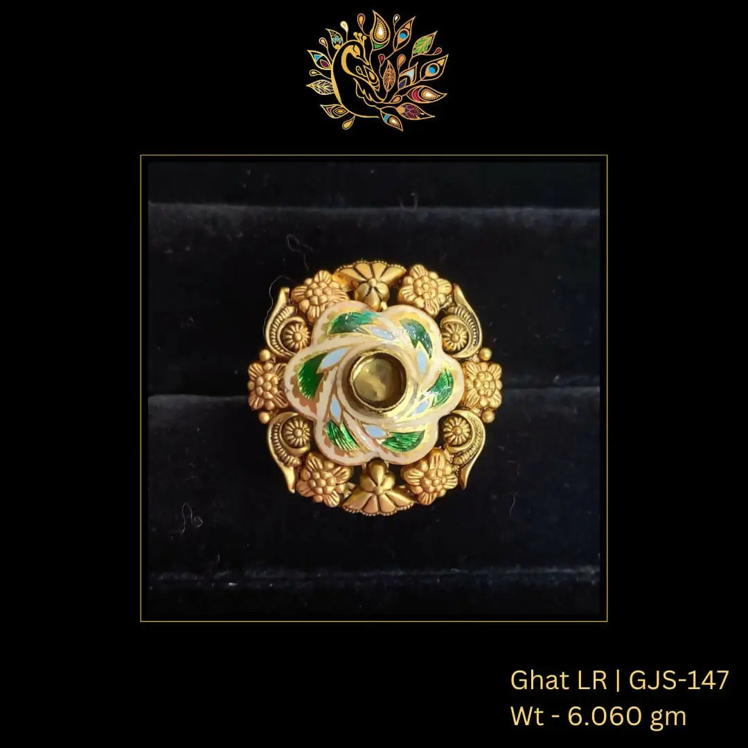 22kt Antique Ghat Ladies Ring Sarafa Bazar India