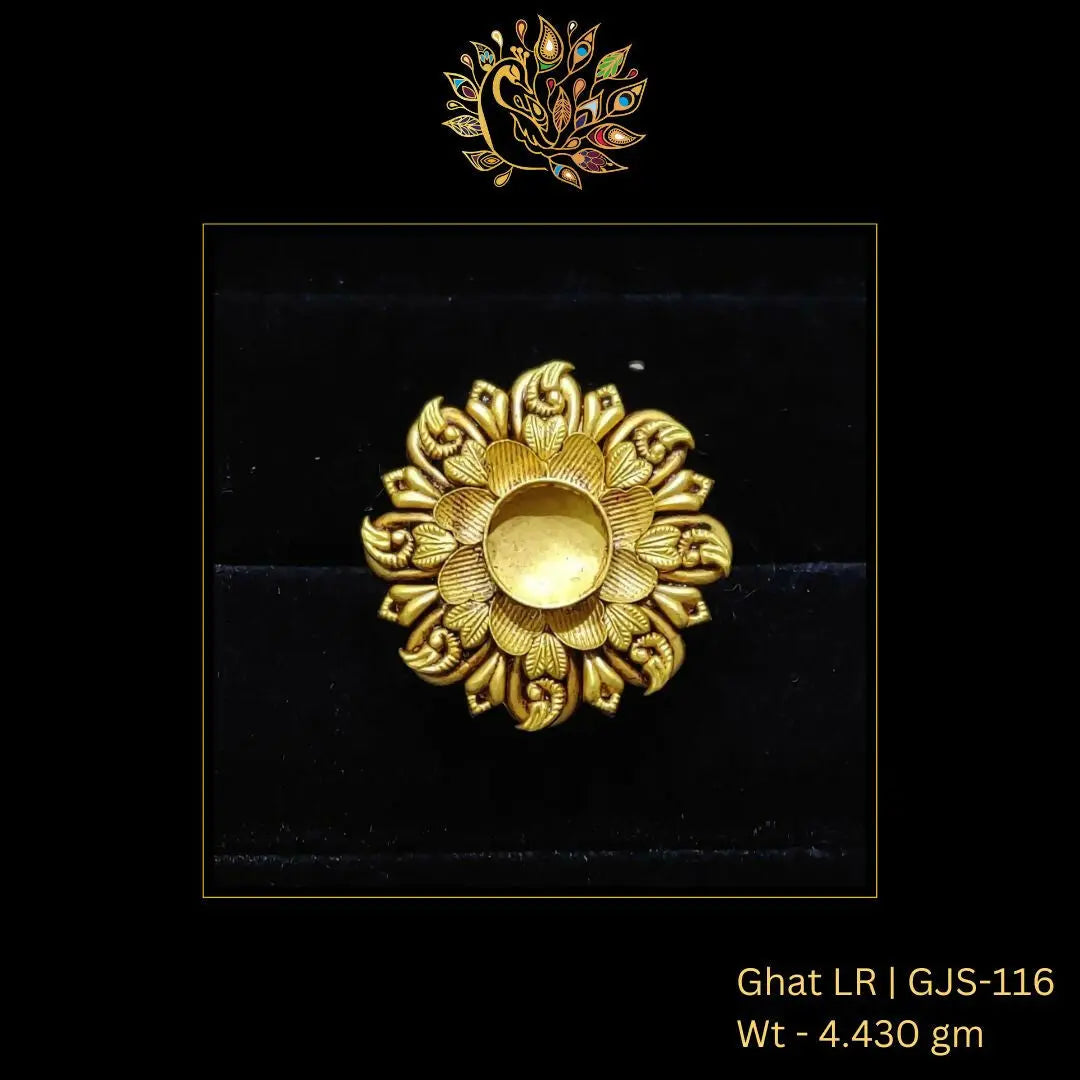 22kt Antique Ghat Ladies Ring Sarafa Bazar India