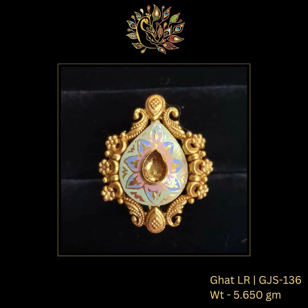 22kt Antique Ghat Ladies Ring Sarafa Bazar India