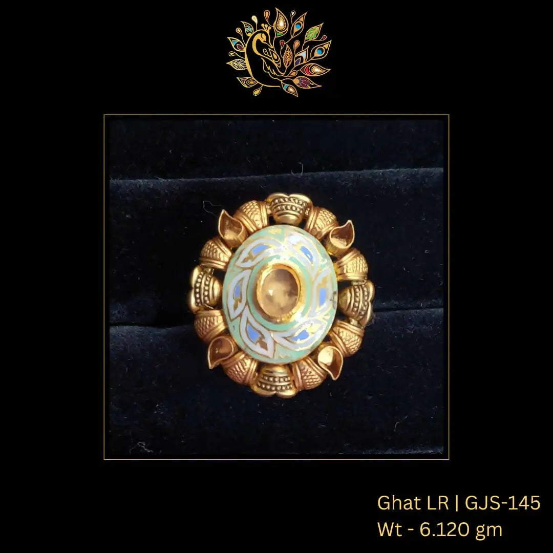 22kt Antique Ghat Ladies Ring Sarafa Bazar India