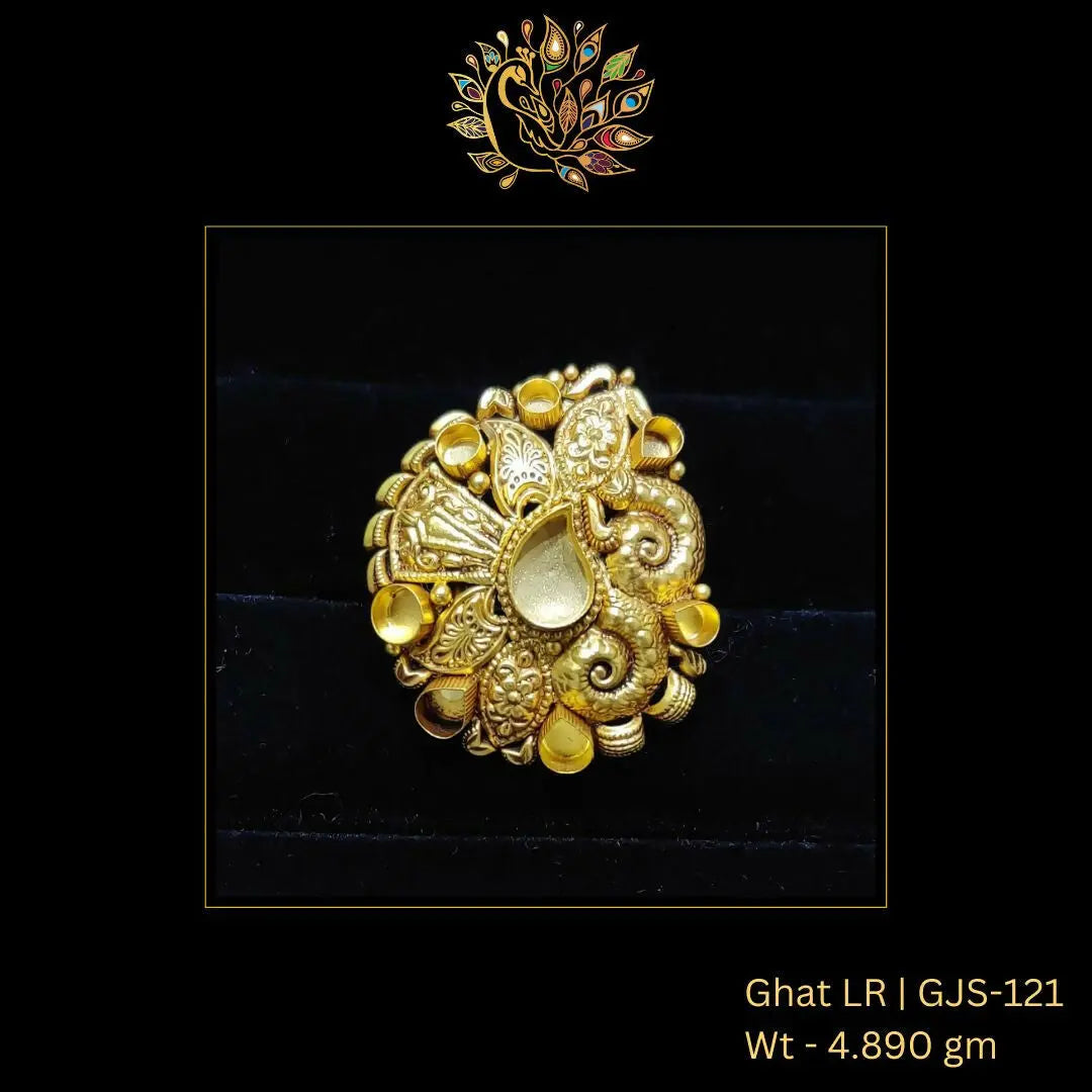 22kt Antique Ghat Ladies Ring Sarafa Bazar India