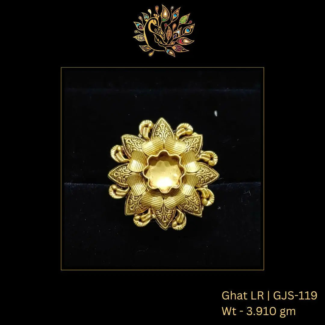 22kt Antique Ghat Ladies Ring Sarafa Bazar India