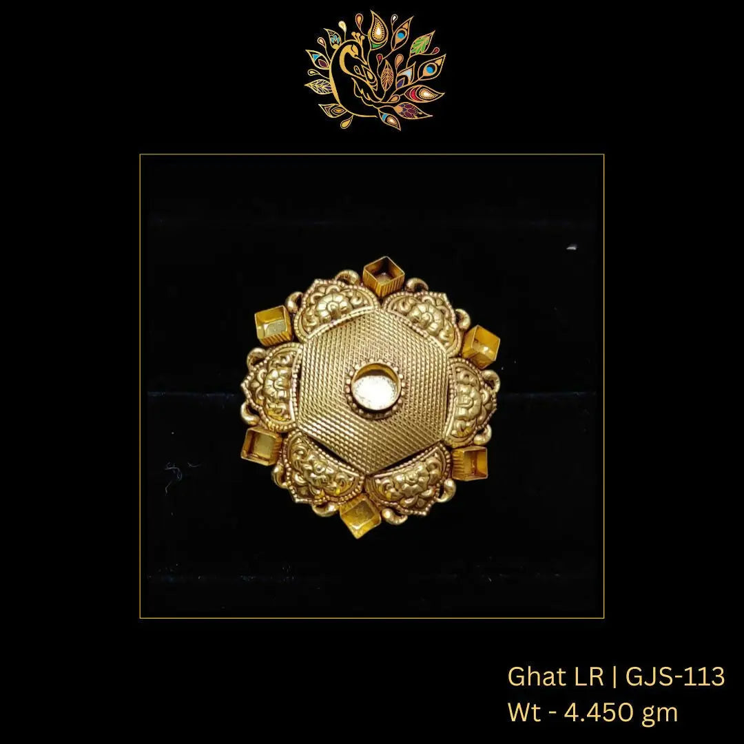 22kt Antique Ghat Ladies Ring Sarafa Bazar India