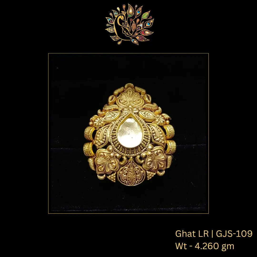 22kt Antique Ghat Ladies Ring Sarafa Bazar India