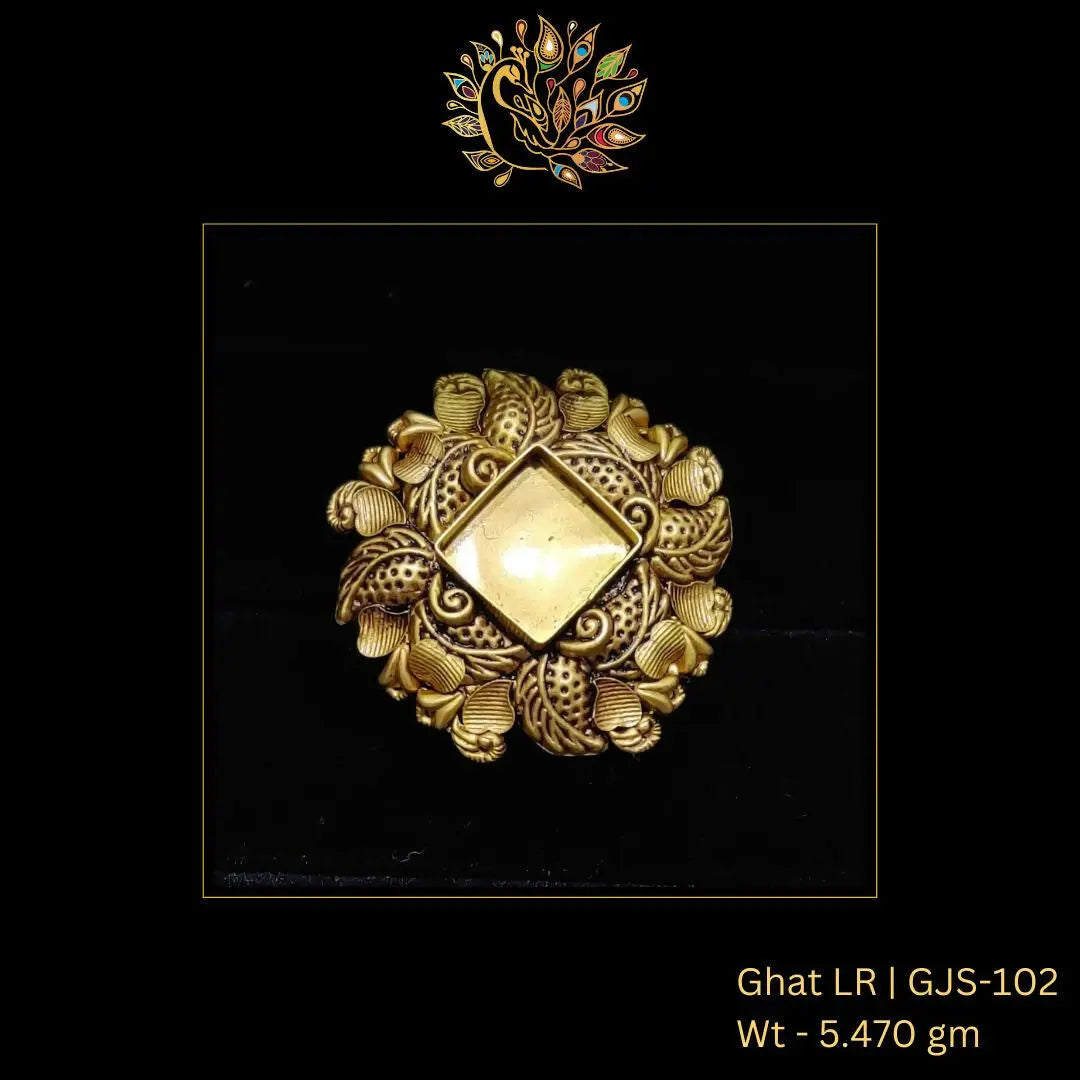 22kt Antique Ghat Ladies Ring Sarafa Bazar India