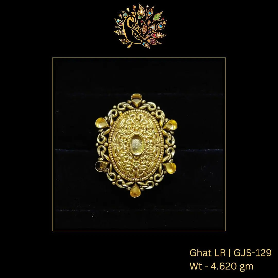 22kt Antique Ghat Ladies Ring Sarafa Bazar India