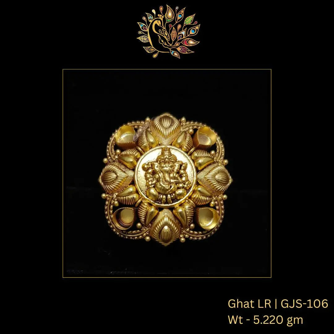 22kt Antique Ghat Ladies Ring Sarafa Bazar India