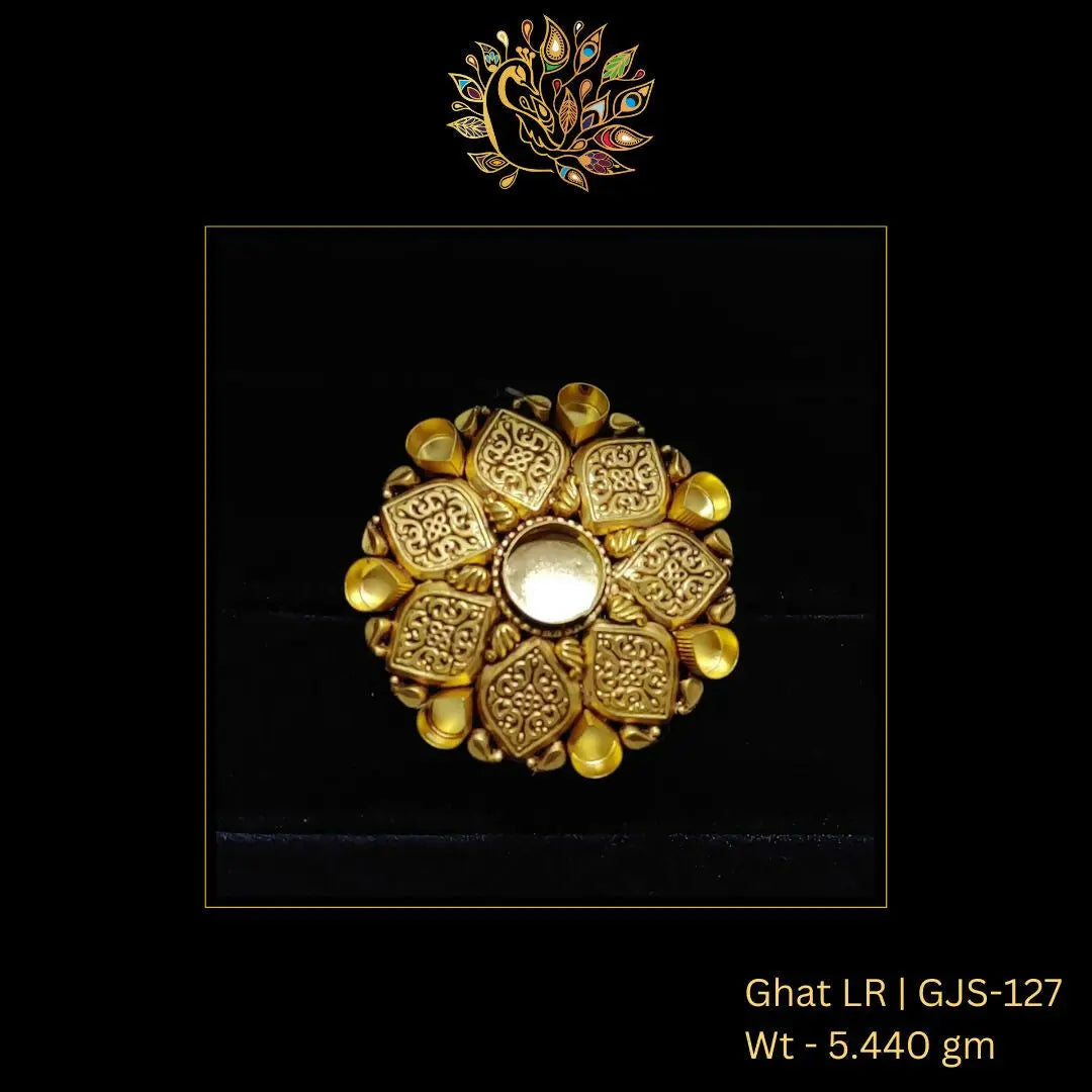 22kt Antique Ghat Ladies Ring Sarafa Bazar India