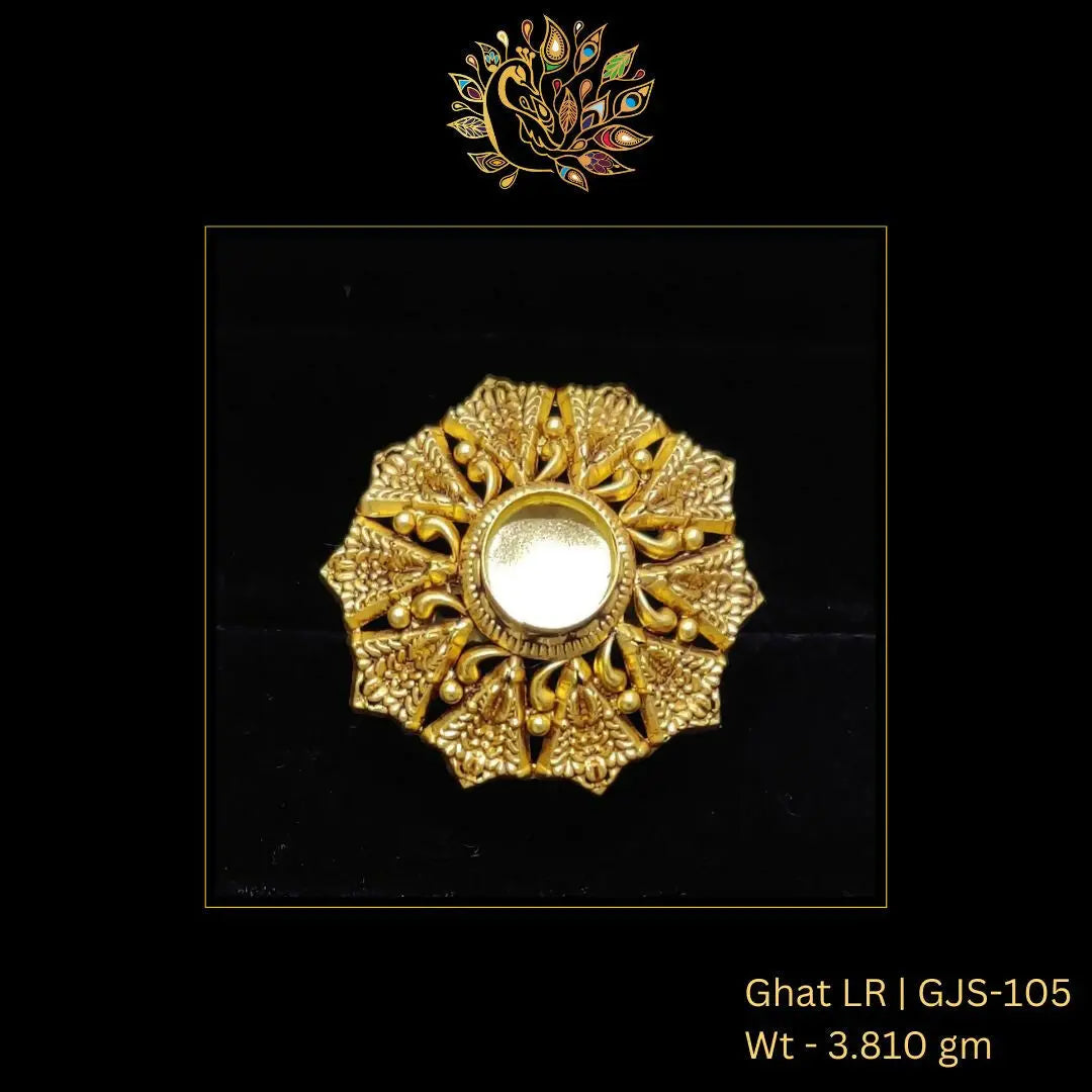 22kt Antique Ghat Ladies Ring Sarafa Bazar India
