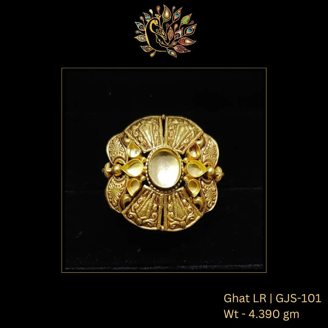 22kt Antique Ghat Ladies Ring Sarafa Bazar India