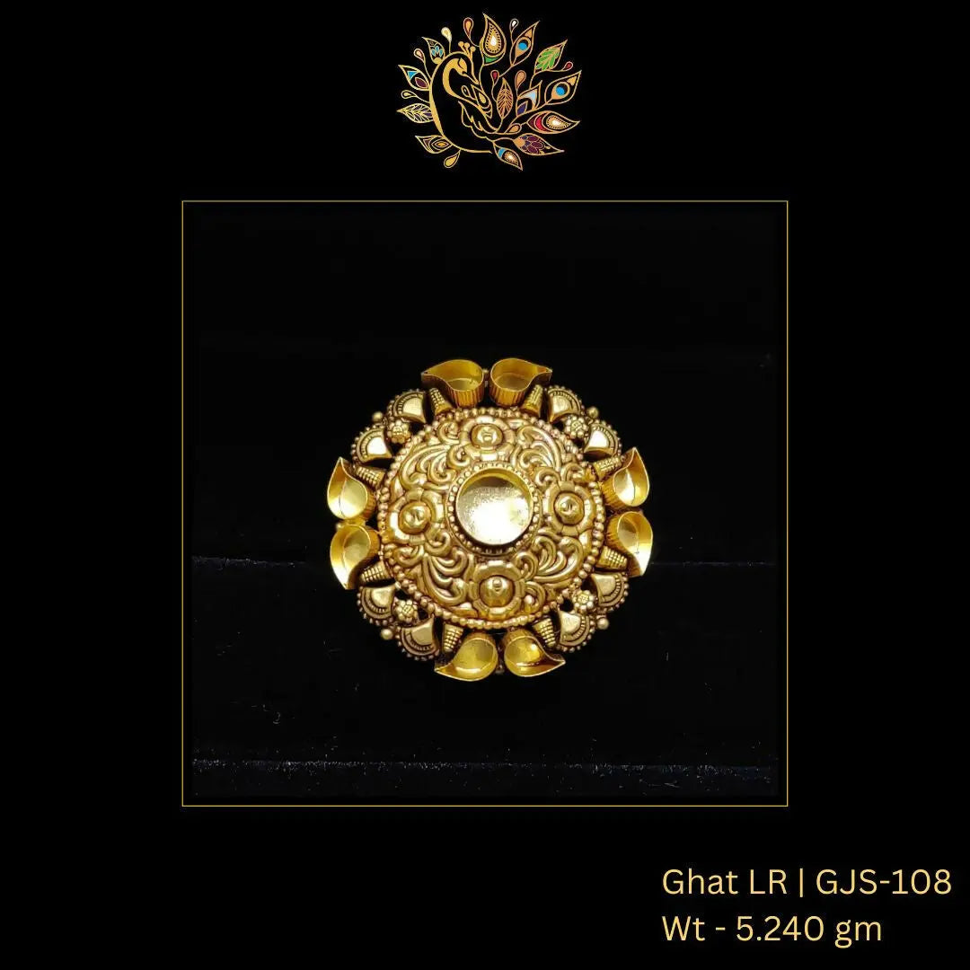 22kt Antique Ghat Ladies Ring Sarafa Bazar India