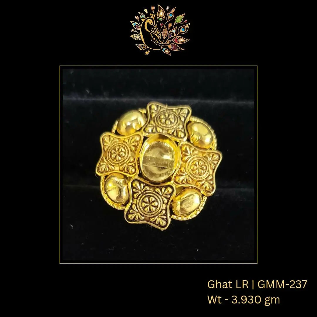 22kt Antique Ghat Ladies Ring Sarafa Bazar India