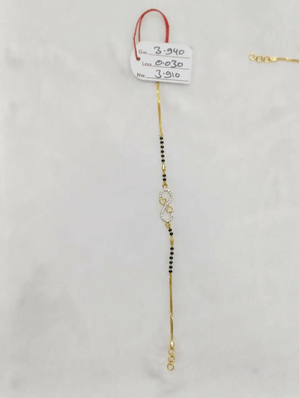 22kt CZ Hand Mangalsutra Bracelet Sarafa Bazar India