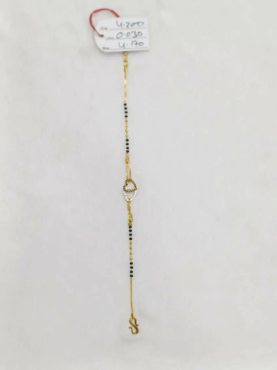 22kt CZ Hand Mangalsutra Bracelet Sarafa Bazar India